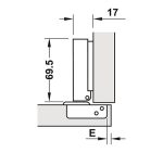 Bản Lề Hafele Metalla Sm 110° Tiêu Chuẩn, đóng Giảm Chấn Lắp Trùm Ngoài