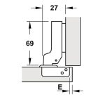 Bản Lề Hafele Metalla Sm 95° Cho Cửa Gỗ Dày Lắp Trùm Nửa