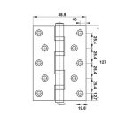 Bản Lề Lá Hafele Inox 127 X 89 X 3 Mm, 4 Vòng Bi