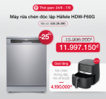 Máy Rửa Bát độc Lập Hafele Hdw F60g