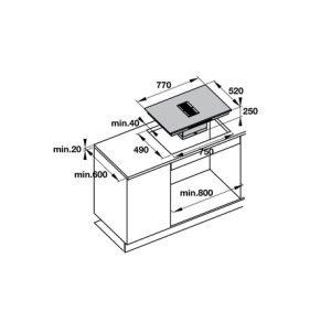 Bếp Từ Kết Hợp Hút Mùi 4 Vùng Nấu Hafele Hc Ihh77d