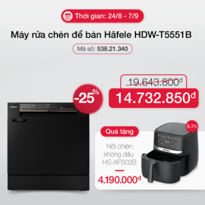 Máy Rửa Bát để Bàn Hafele Hdw T5551b