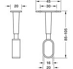 Bas đỡ Thanh Nhôm Móc áo Hafele Bắt Vít Vào Kệ Dưới