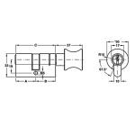 Ruột Khóa Hafele 1 đầu Chìa, 1 đầu Vặn 71mm