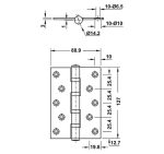 Bản Lề Lá Hafele 127x89x3mm 2 Vòng Bi