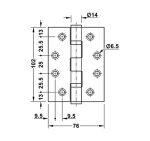 Bản Lề Lá Hafele Chống Cháy 2 Vòng Bi